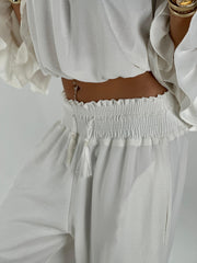 Waisted Buttoms - White