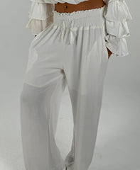 Waisted Buttoms - White