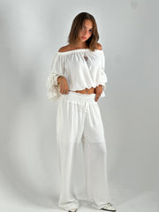 Waisted Buttoms - White