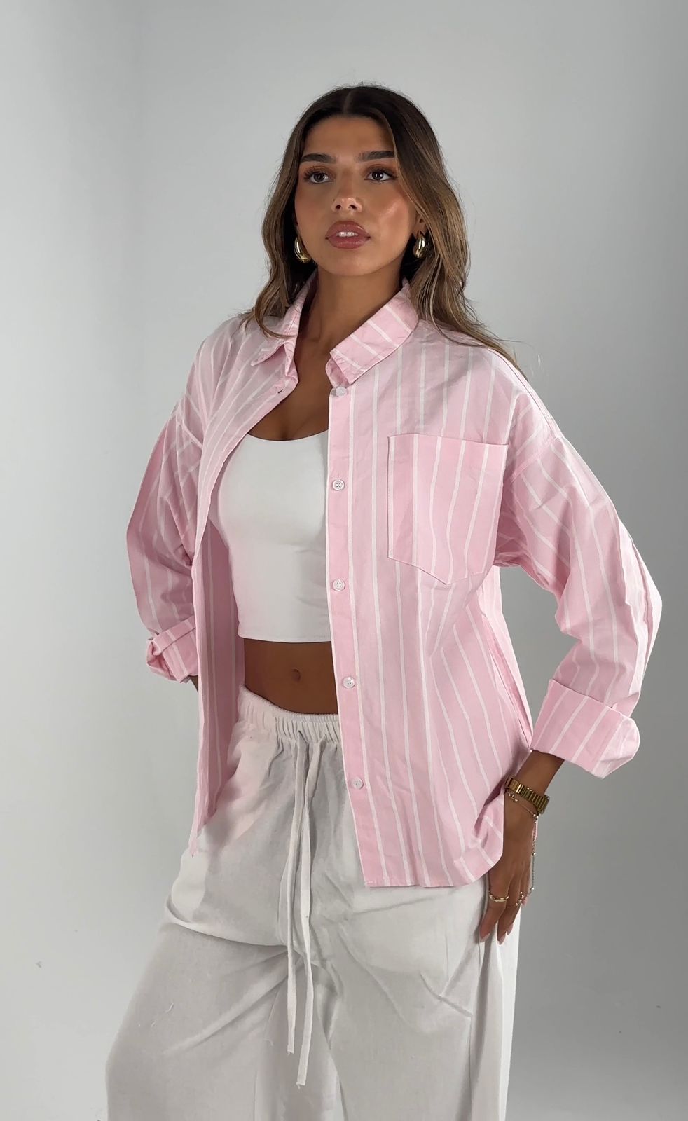 Thick Lined Shirt - Pink