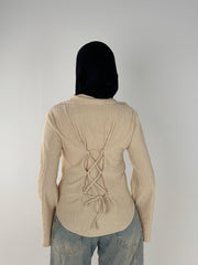 V-Crushed Shirt - Beige