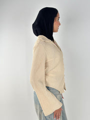 V-Crushed Shirt - Beige