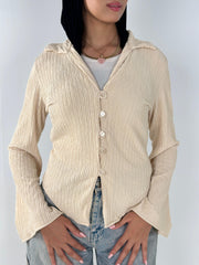 V-Crushed Shirt - Beige