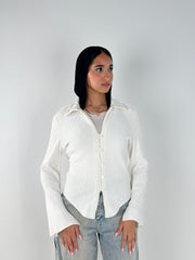V-Crushed Shirt - White