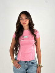 Tuned Up printed Tee - Pink