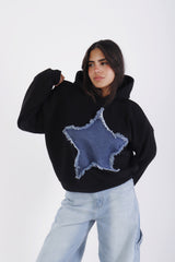 Denim star hoodie