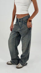 Unfinished Straight Denim - Dirty