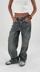 Unfinished Straight Denim - Dirty