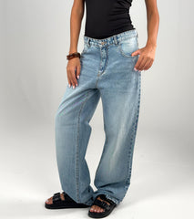 Straight Fit Denim - Light Blue