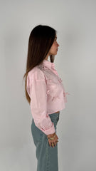 Ribbons Cropped Shirt