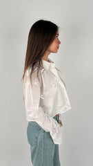 Ribbons Cropped Shirt