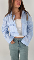 Ribbons Cropped Shirt