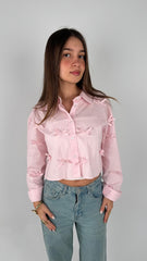 Ribbons Cropped Shirt