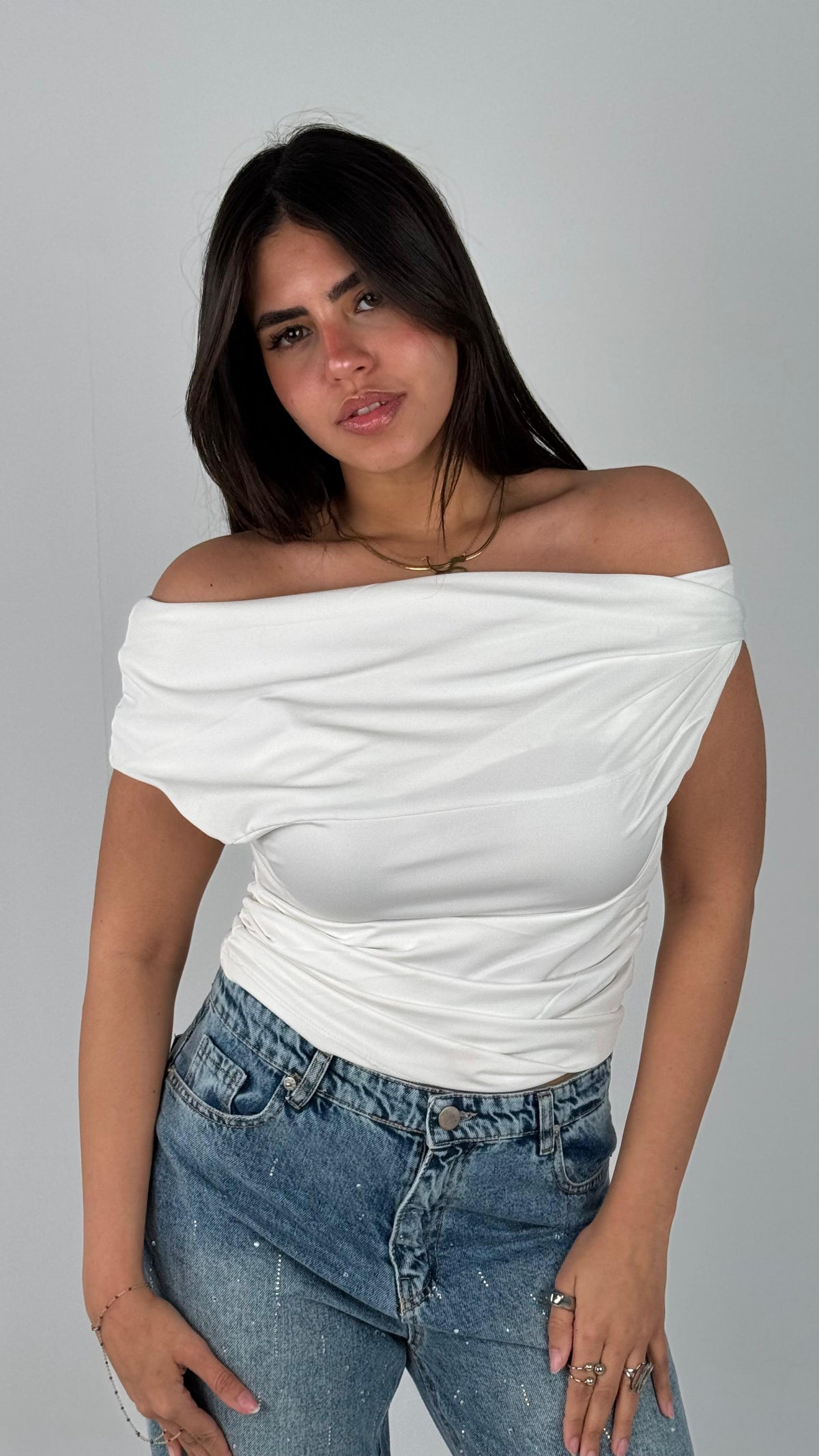 Off Shoulder Drapped Top