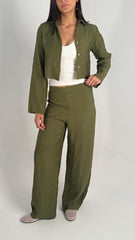 Plisse Set - Olive
