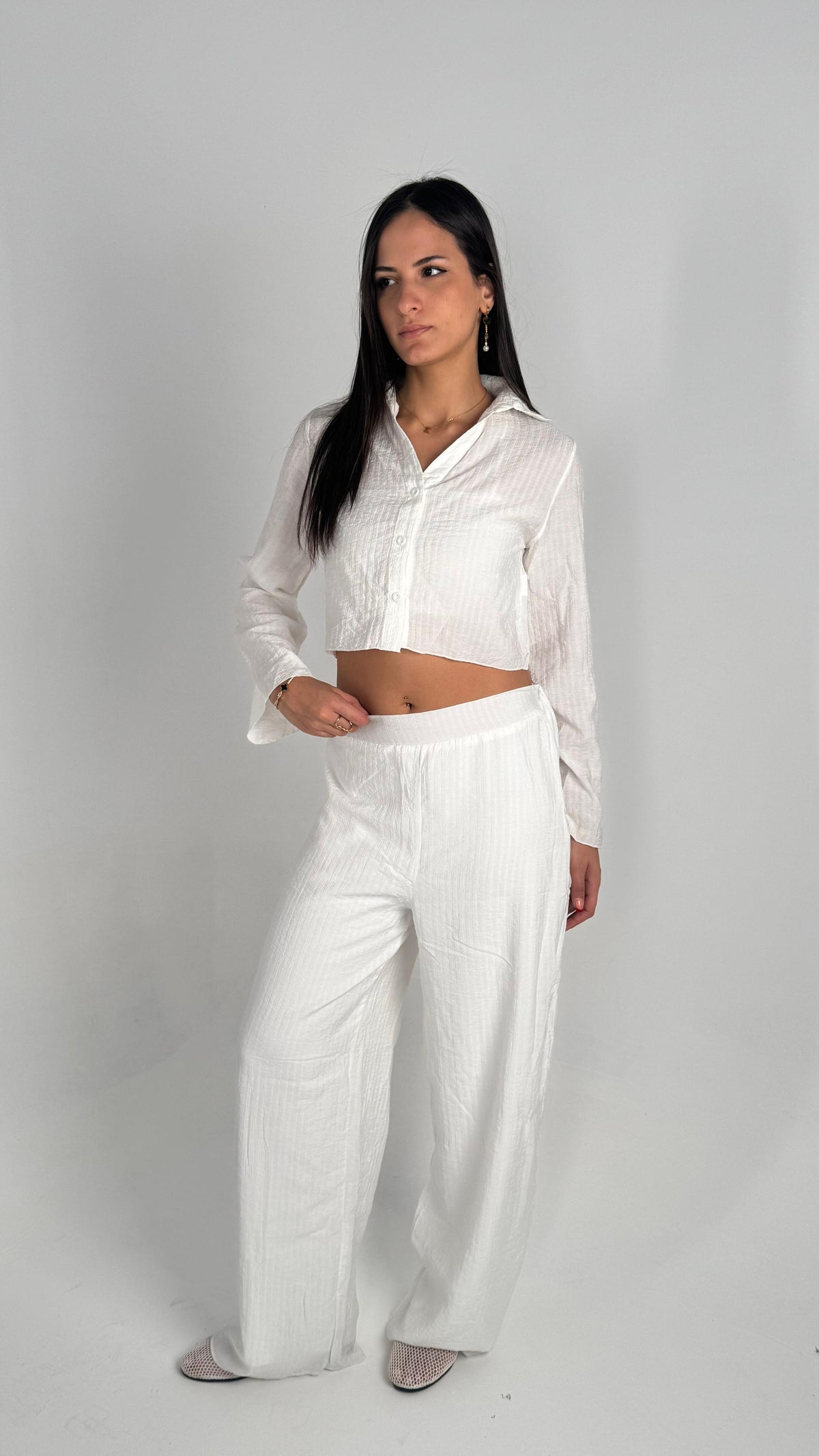 Plisse Set - White