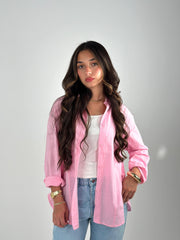 Back Buttoned Shirt - Pink