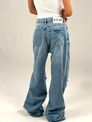 Ripped Wideleg Denim - Light