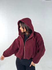 Puffy Wool Jacket - Burgundy