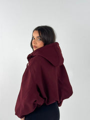 Puffy Wool Jacket - Burgundy