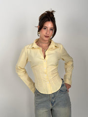 Lined Corset Shirt - Yellow