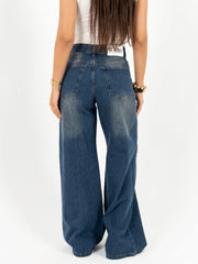 Yellow Washed Wide-Leg Denim