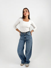 Raw Waisted Denim - Dark Shade