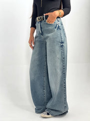 Super Wide Dirty Washed Denim
