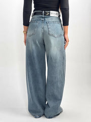 Super Wide Dirty Washed Denim