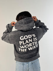 Washed Printed Hoodie