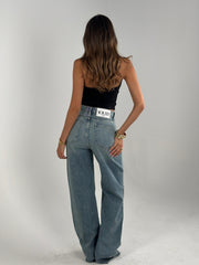 Straight Yellow Washed Denim