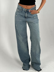 Straight Yellow Washed Denim