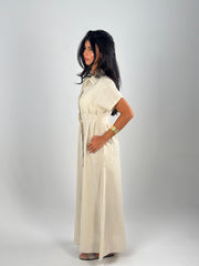 Defined Linen Dress - Beige