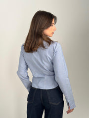 Lined Corset Shirt - Blue